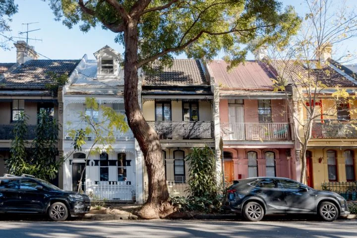 Redfern street with historic terrace houses